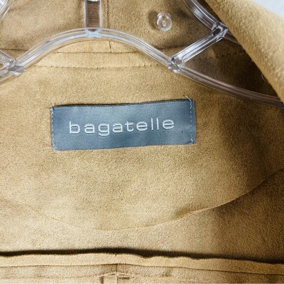 Bagatelle tan faux suede open waterfall lightweight preppy office jacket large - Picture 4 of 6